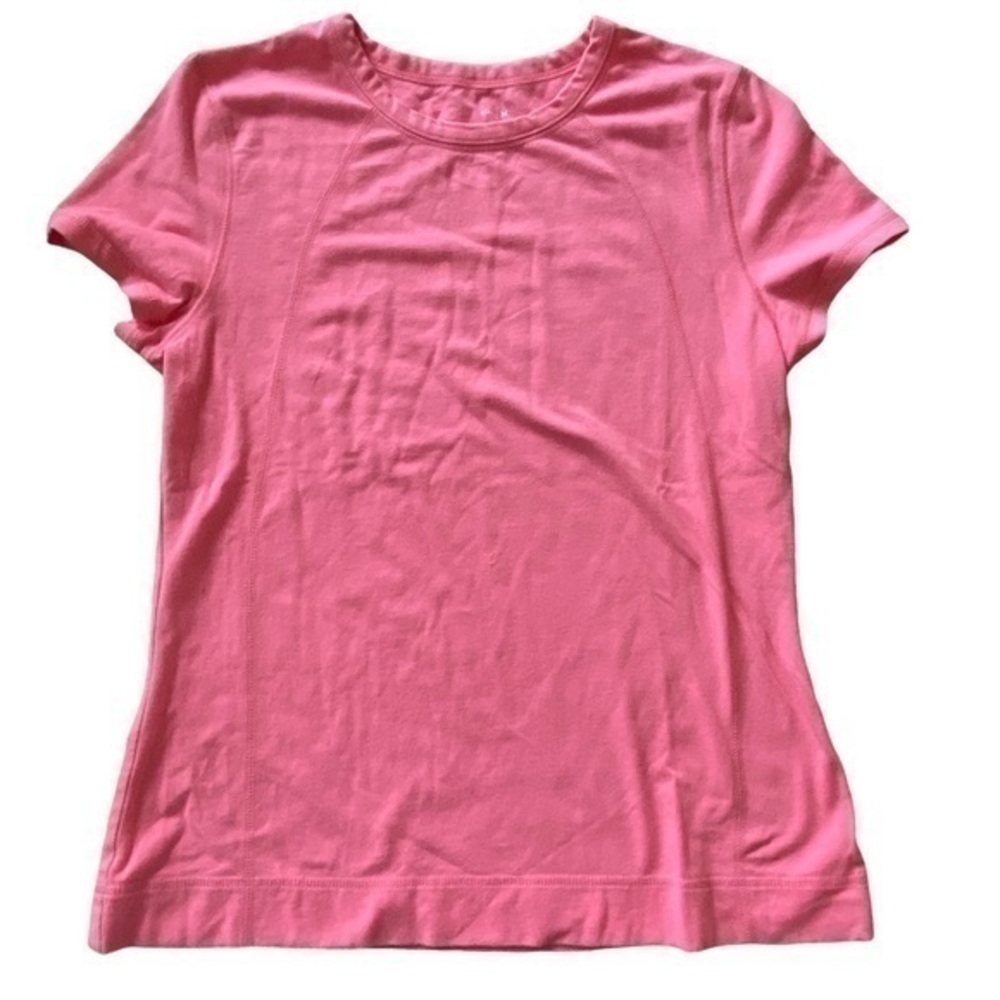 Tek Gear Coral Orange Cotton Spandex Scoop Neck Short Sleeve Tee Shirt Medium